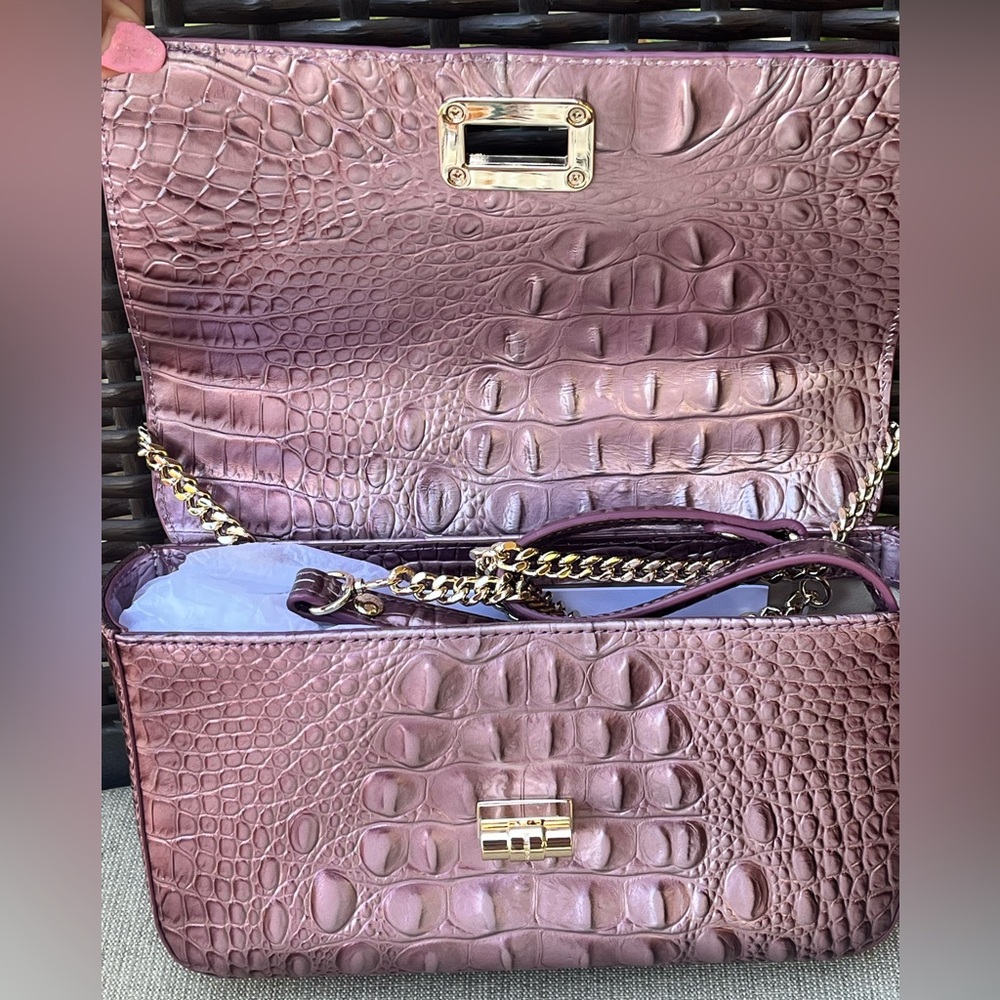 NWT Brahmin ROSA in MELLOW ROSE Convertible Chain & Leather Strap Bag - Picture 8 of 14